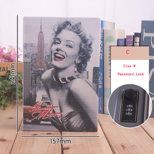 Security Password Lock Safety Box Money Storage box Hidden Secret Safe Steel Simulation Classic Book Style Key Safe Box Kid Gift