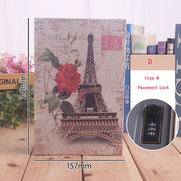 Security Password Lock Safety Box Money Storage box Hidden Secret Safe Steel Simulation Classic Book Style Key Safe Box Kid Gift