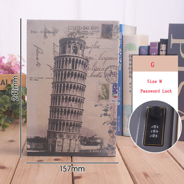 Security Password Lock Safety Box Money Storage box Hidden Secret Safe Steel Simulation Classic Book Style Key Safe Box Kid Gift