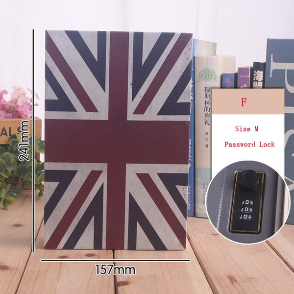 Security Password Lock Safety Box Money Storage box Hidden Secret Safe Steel Simulation Classic Book Style Key Safe Box Kid Gift